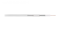 Кабель коаксиальный, RG-6, одножильный, CCS, внутренний, PVC, белый, 305м