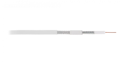 Кабель коаксиальный, RG-11, одножильный, CCS, внутренний, PVC, белый, 305м
